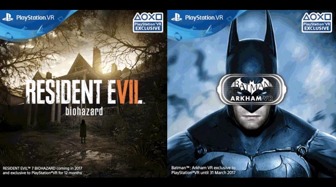 Resident Evil 7 y Arkham VR son exclusivos de PSVR