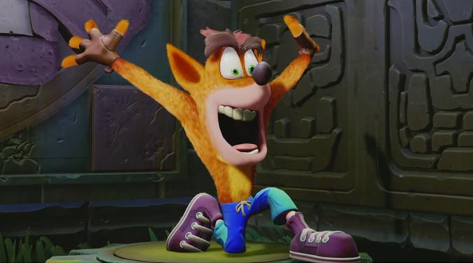 Crash Bandicoot feliz
