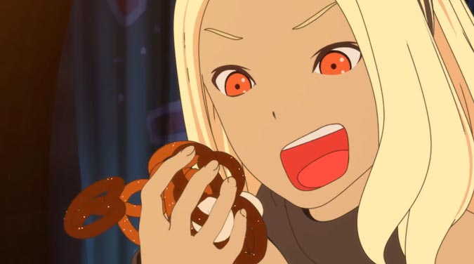 Kat comiendo en Gravity Rush Overture