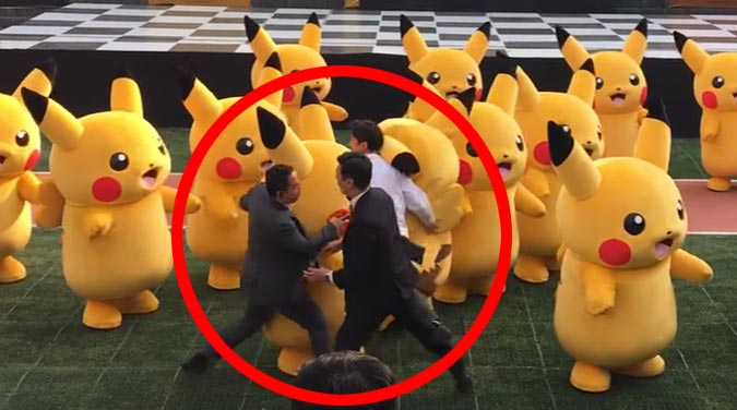 Botarga de Pikachu se desinfla