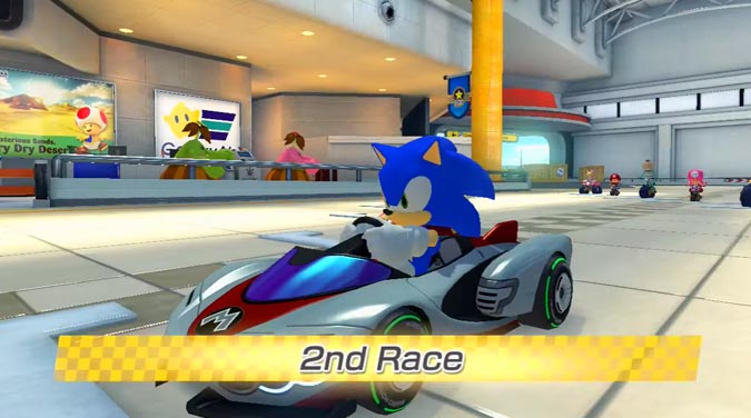 Sonic en Mario Kart 8 Deluxe