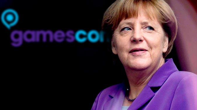 Angela Merkel en Gamescom