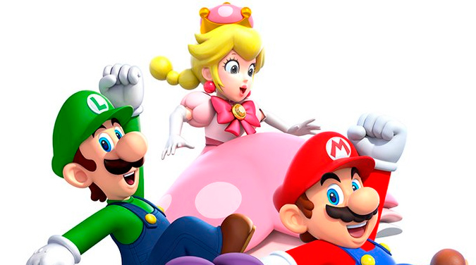 Peachette con Mario y Luigi