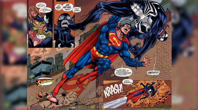 Venom peleando con Superman