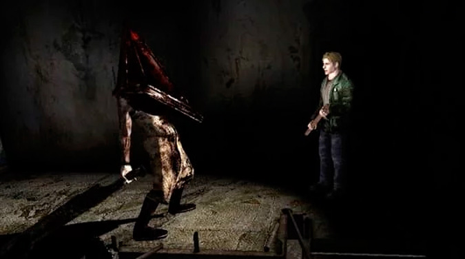 Pyramid Head atacando a James en Silent Hill 2