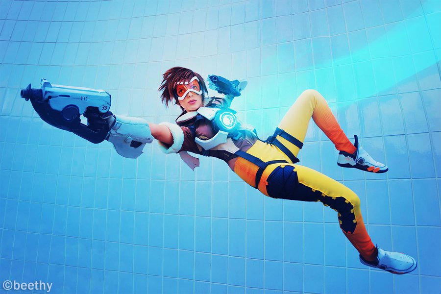 Cosplay, disfraz de Tracer de Overwatch